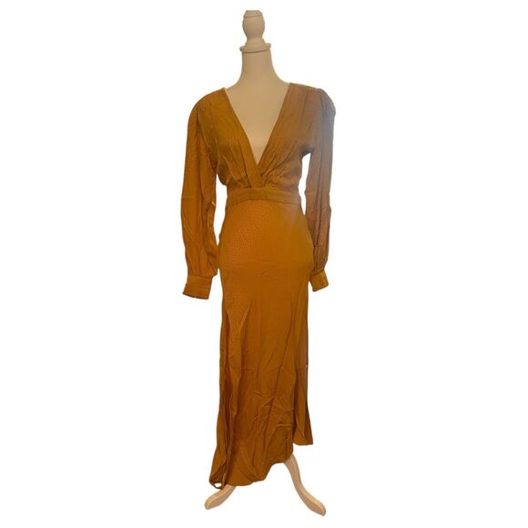 Ronny Kobo Vintage Inspired Thigh-high Slit Yellow Estelle Dress Size 10 MSRP: $ - Picture 5 of 10